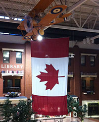 canada flag in market square